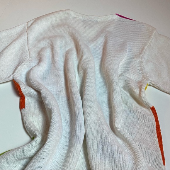 ESTATE ✝️SIZE VTG VICTORIA HARBOUR CROTCHET BEADED SEQUIN FRUIT S/S SWEATER XL - Picture 4 of 8